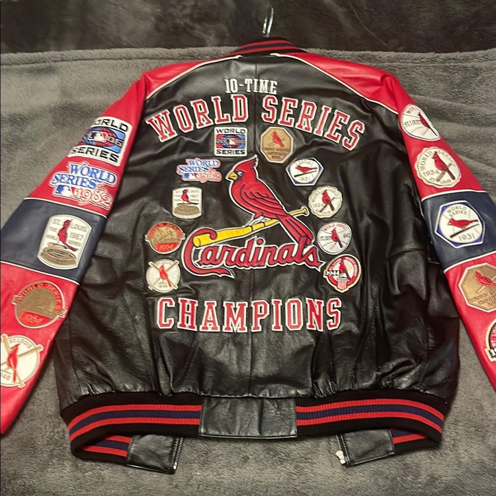 Genuine Merchandise Red and Black Varsity Jacket